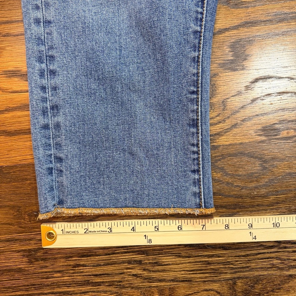 Pilcro and the Letterpress Slim Boyfriend Capri Women 30 Blue Raw Hem Jeans - Picture 7 of 9